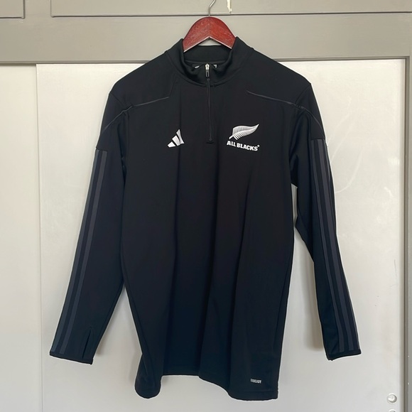 Adidas New Zealand All Black Quarter Zip Sweater - Picture 1 of 5